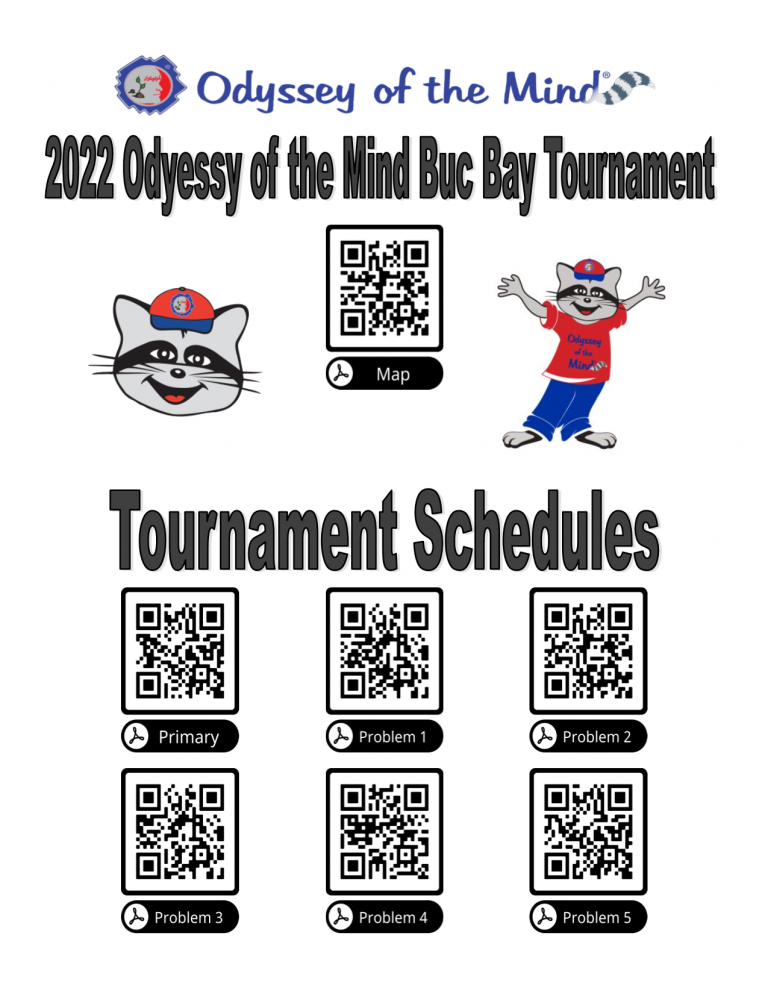 2022 Buc Bay Tournament QR Codes for Schedule and Tournament